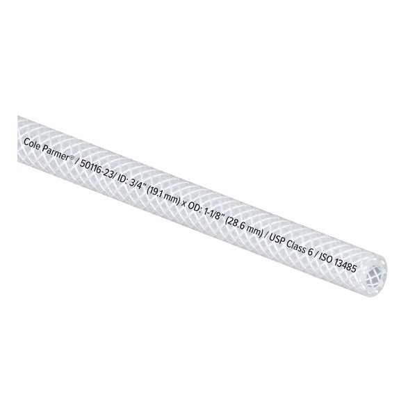 Cole Parmer Reinforced TPE Tubing, Clear, 3/4in ID x 1-1/8in OD; 25 Ft CP-FLXCBR12-18-25 - main